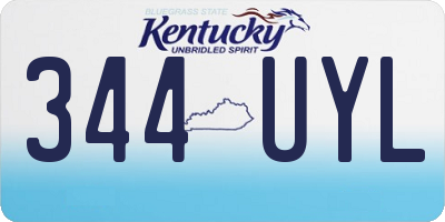 KY license plate 344UYL