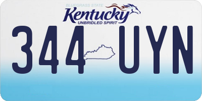 KY license plate 344UYN