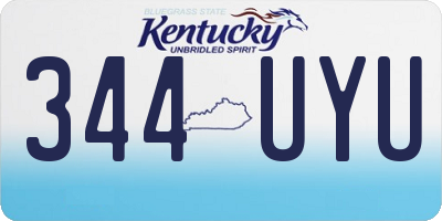 KY license plate 344UYU
