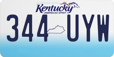 KY license plate 344UYW
