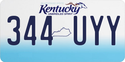 KY license plate 344UYY