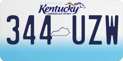KY license plate 344UZW
