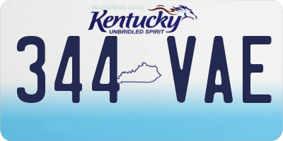 KY license plate 344VAE