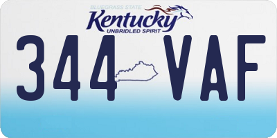 KY license plate 344VAF