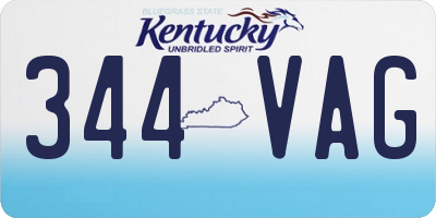 KY license plate 344VAG