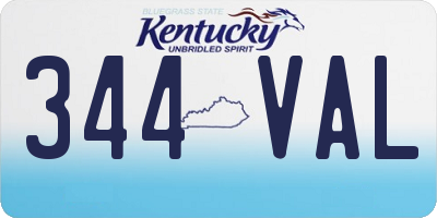 KY license plate 344VAL