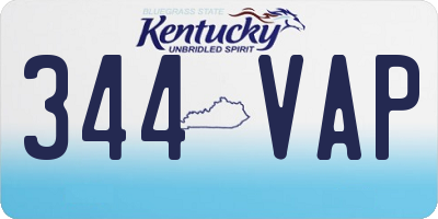 KY license plate 344VAP