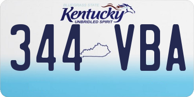 KY license plate 344VBA