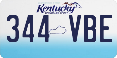 KY license plate 344VBE