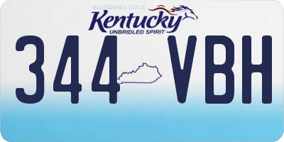 KY license plate 344VBH