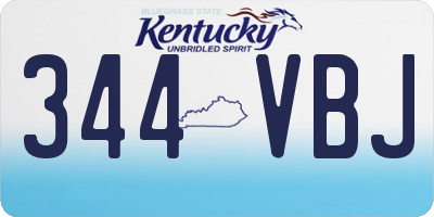 KY license plate 344VBJ