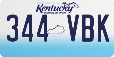 KY license plate 344VBK