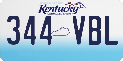 KY license plate 344VBL