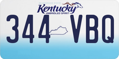 KY license plate 344VBQ