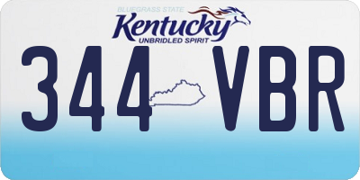 KY license plate 344VBR