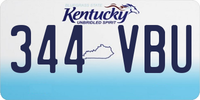 KY license plate 344VBU