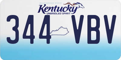 KY license plate 344VBV