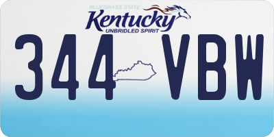 KY license plate 344VBW
