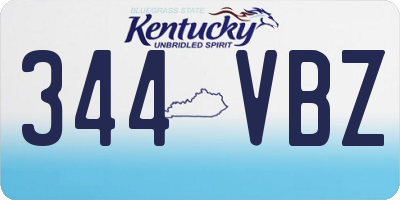 KY license plate 344VBZ