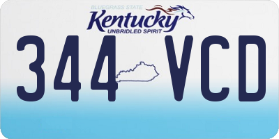 KY license plate 344VCD