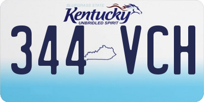 KY license plate 344VCH