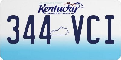 KY license plate 344VCI