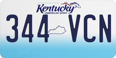 KY license plate 344VCN
