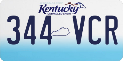 KY license plate 344VCR