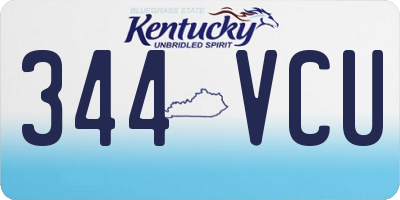 KY license plate 344VCU