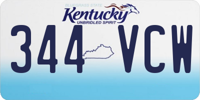 KY license plate 344VCW