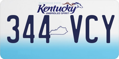 KY license plate 344VCY