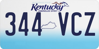 KY license plate 344VCZ