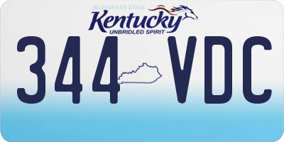 KY license plate 344VDC