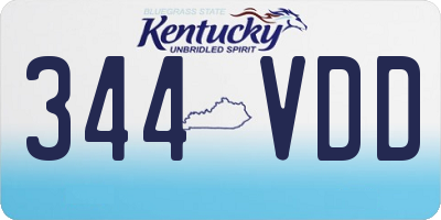 KY license plate 344VDD