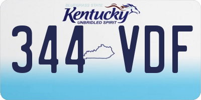 KY license plate 344VDF