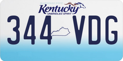 KY license plate 344VDG