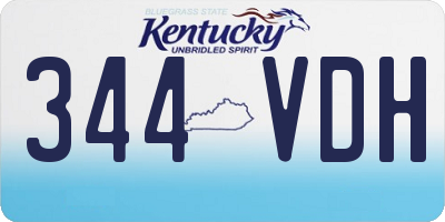KY license plate 344VDH