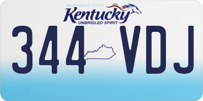 KY license plate 344VDJ