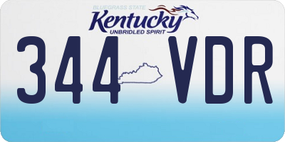 KY license plate 344VDR