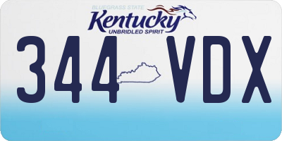 KY license plate 344VDX