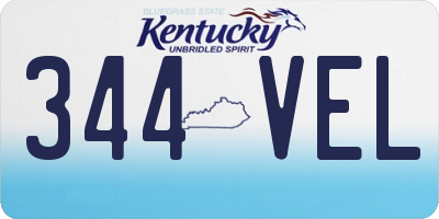 KY license plate 344VEL