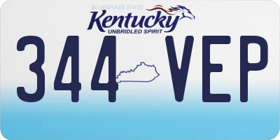 KY license plate 344VEP