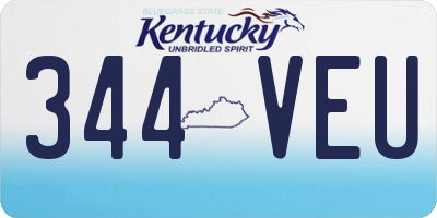 KY license plate 344VEU