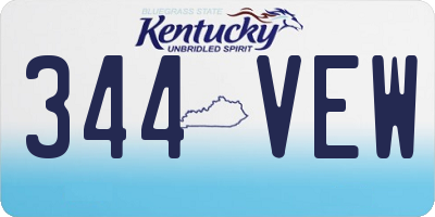 KY license plate 344VEW