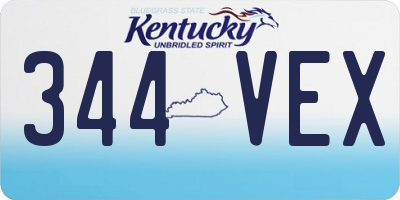 KY license plate 344VEX