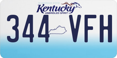KY license plate 344VFH