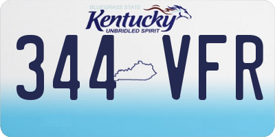 KY license plate 344VFR