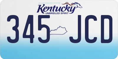 KY license plate 345JCD