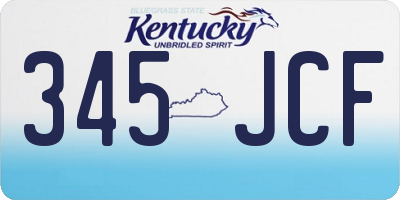 KY license plate 345JCF