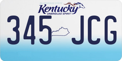 KY license plate 345JCG